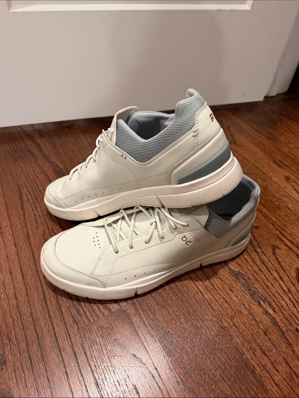 On Running Cream Leather Sneakers with Light Gray Accents